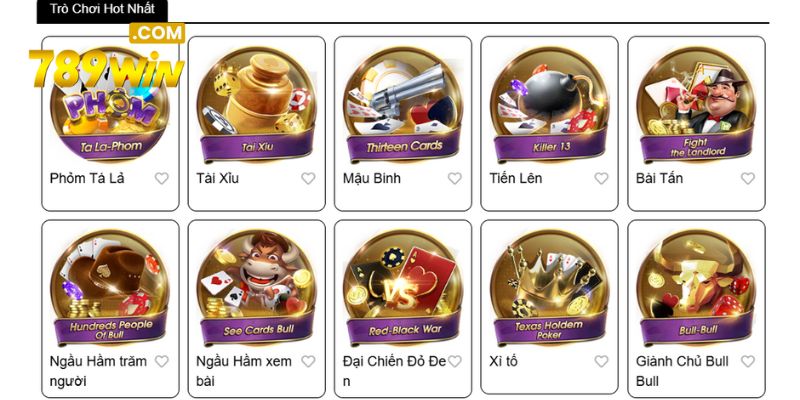 Danh mục game bài uy tín tại nhà cái 789WIN